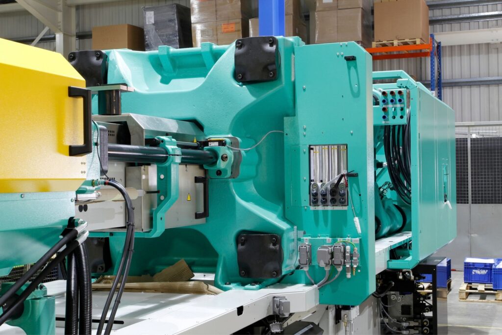 Industrial machinery and manufacturing equipment in a production facility